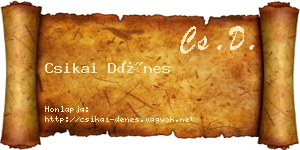 Csikai Dénes névjegykártya