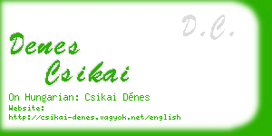 denes csikai business card