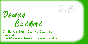 denes csikai business card